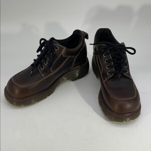 Vintage Dr. Martens Dark Brown Leather Platform Chunky Shoes Men 8/Women 9.5